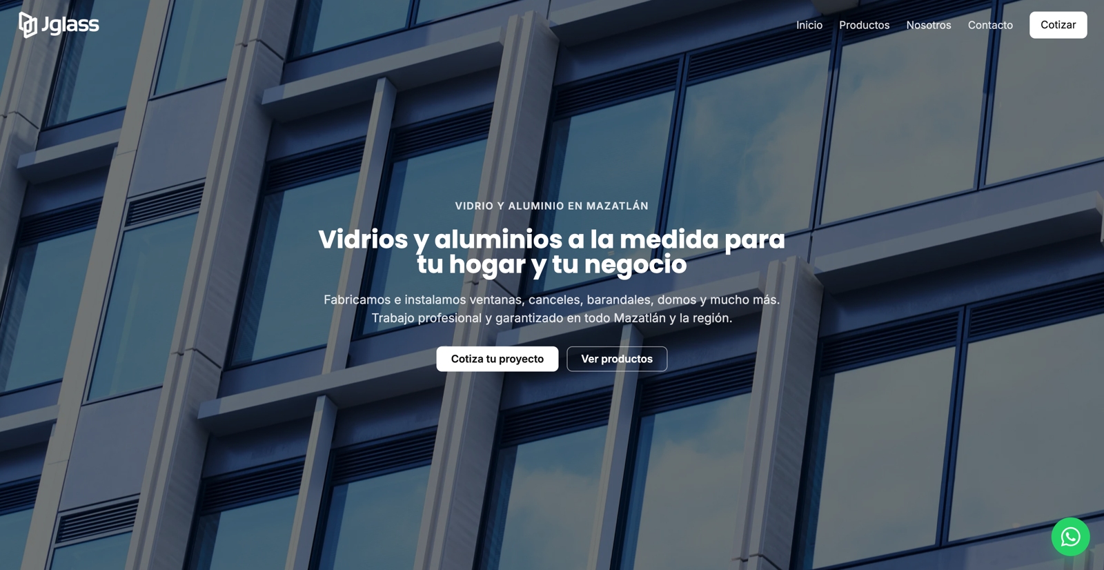 Portada del sitio de Jglass